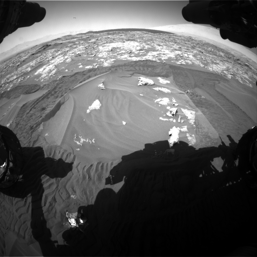 Nasa's Mars rover Curiosity acquired this image using its Front Hazard Avoidance Camera (Front Hazcam) on Sol 1183, at drive 1352, site number 51