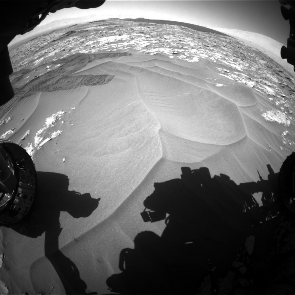 Nasa's Mars rover Curiosity acquired this image using its Front Hazard Avoidance Camera (Front Hazcam) on Sol 1185, at drive 1514, site number 51
