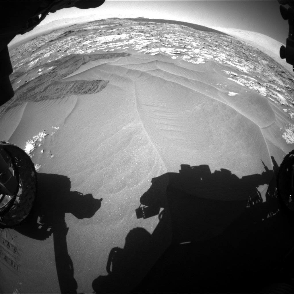 Nasa's Mars rover Curiosity acquired this image using its Front Hazard Avoidance Camera (Front Hazcam) on Sol 1185, at drive 1520, site number 51