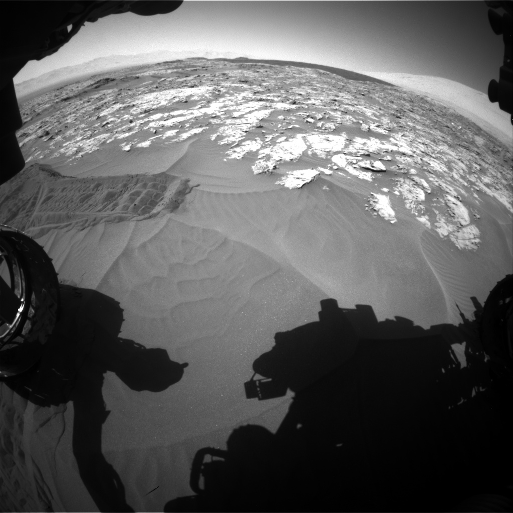Nasa's Mars rover Curiosity acquired this image using its Front Hazard Avoidance Camera (Front Hazcam) on Sol 1185, at drive 1556, site number 51