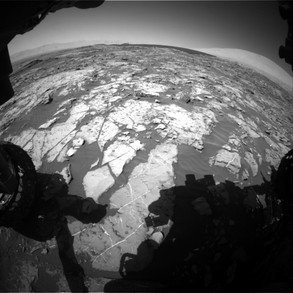 Nasa's Mars rover Curiosity acquired this image using its Front Hazard Avoidance Camera (Front Hazcam) on Sol 1185, at drive 1598, site number 51