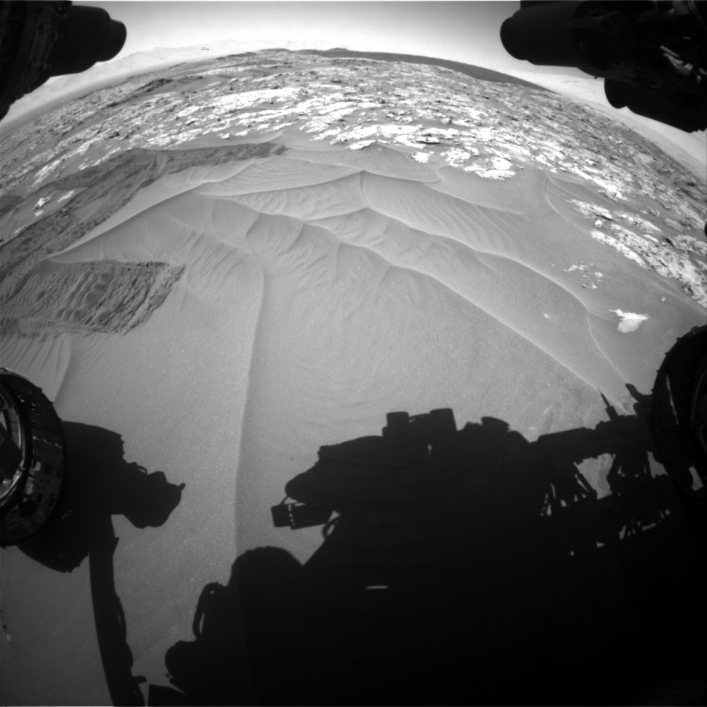 Nasa's Mars rover Curiosity acquired this image using its Front Hazard Avoidance Camera (Front Hazcam) on Sol 1185, at drive 1532, site number 51