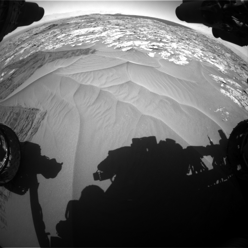 Nasa's Mars rover Curiosity acquired this image using its Front Hazard Avoidance Camera (Front Hazcam) on Sol 1185, at drive 1538, site number 51