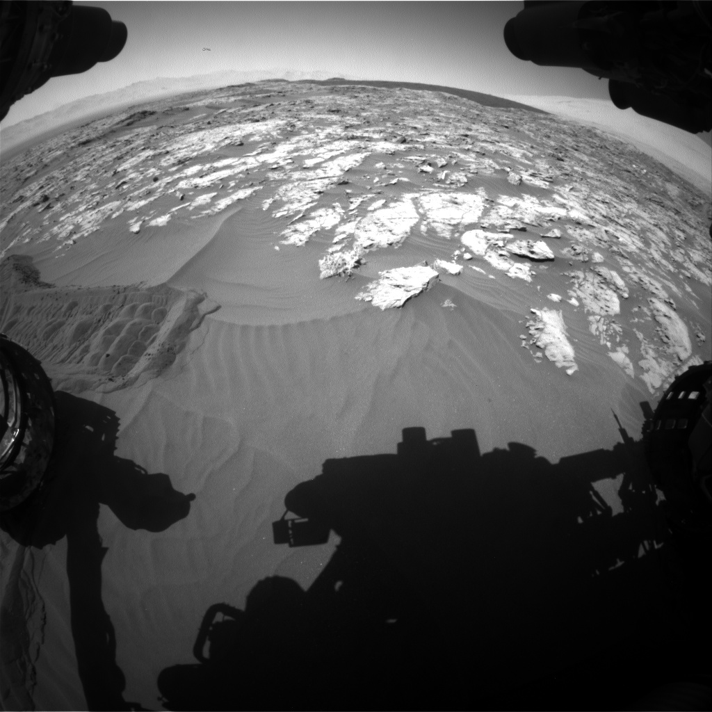 Nasa's Mars rover Curiosity acquired this image using its Front Hazard Avoidance Camera (Front Hazcam) on Sol 1185, at drive 1562, site number 51