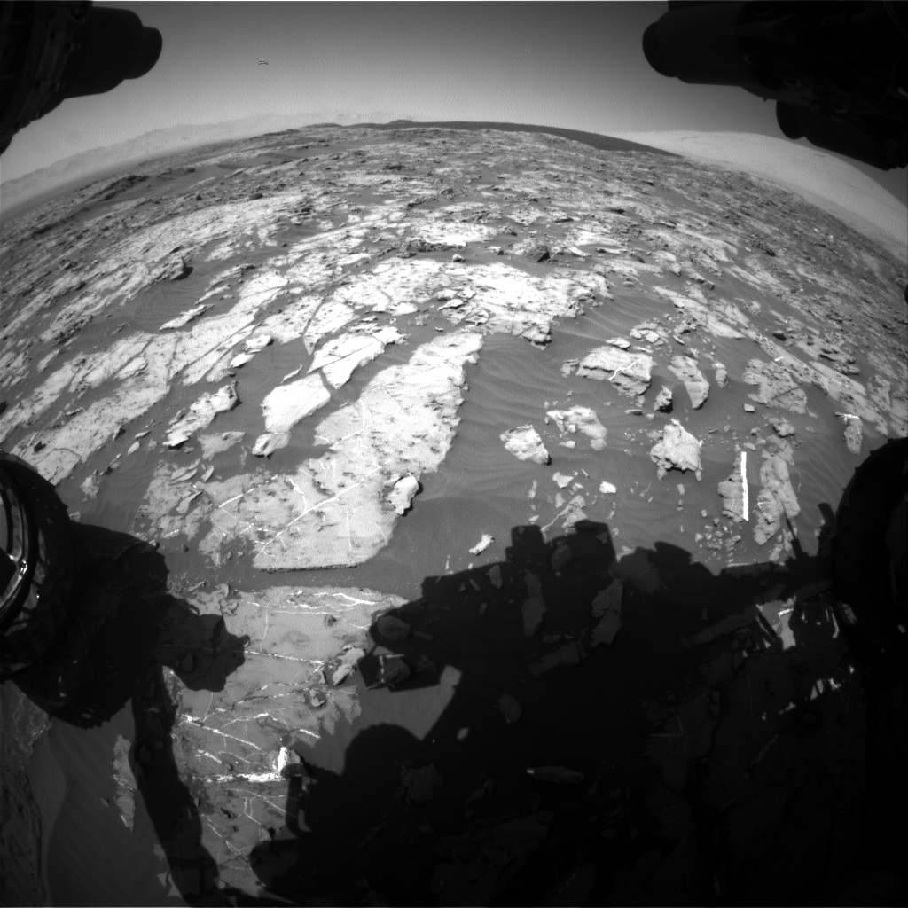 Nasa's Mars rover Curiosity acquired this image using its Front Hazard Avoidance Camera (Front Hazcam) on Sol 1185, at drive 1592, site number 51