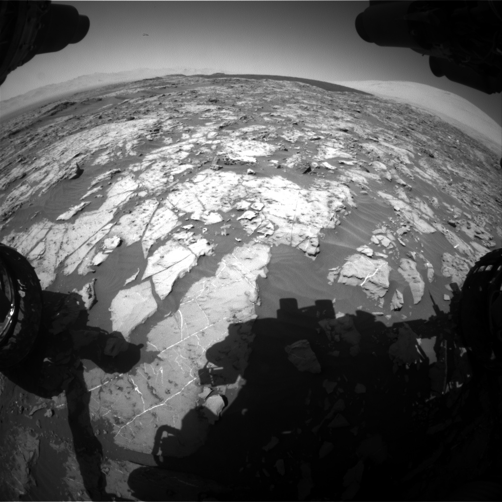 Nasa's Mars rover Curiosity acquired this image using its Front Hazard Avoidance Camera (Front Hazcam) on Sol 1185, at drive 1598, site number 51