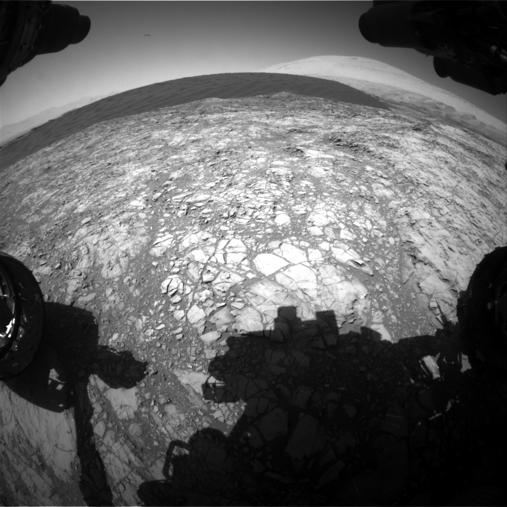 Nasa's Mars rover Curiosity acquired this image using its Front Hazard Avoidance Camera (Front Hazcam) on Sol 1189, at drive 2004, site number 51