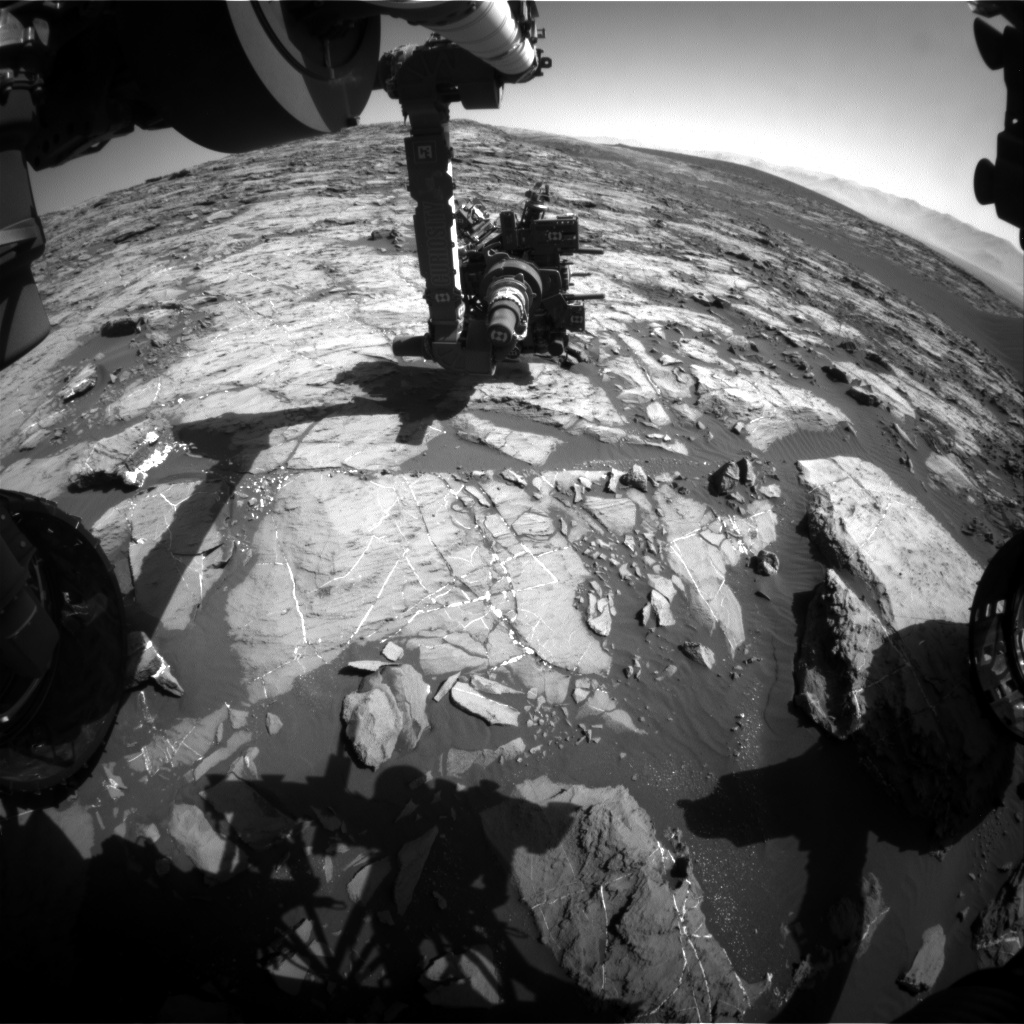 Nasa's Mars rover Curiosity acquired this image using its Front Hazard Avoidance Camera (Front Hazcam) on Sol 1198, at drive 0, site number 52