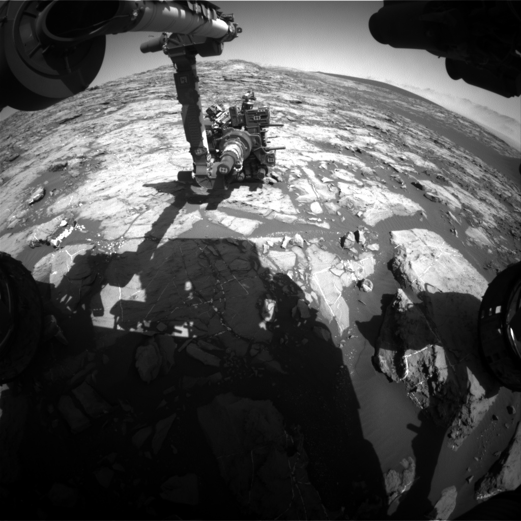 Nasa's Mars rover Curiosity acquired this image using its Front Hazard Avoidance Camera (Front Hazcam) on Sol 1199, at drive 0, site number 52