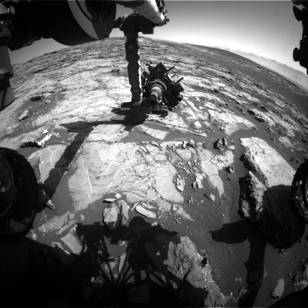Nasa's Mars rover Curiosity acquired this image using its Front Hazard Avoidance Camera (Front Hazcam) on Sol 1203, at drive 0, site number 52