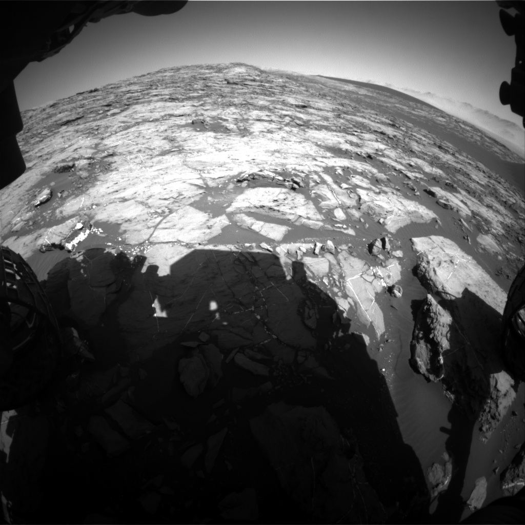 Nasa's Mars rover Curiosity acquired this image using its Front Hazard Avoidance Camera (Front Hazcam) on Sol 1206, at drive 4, site number 52