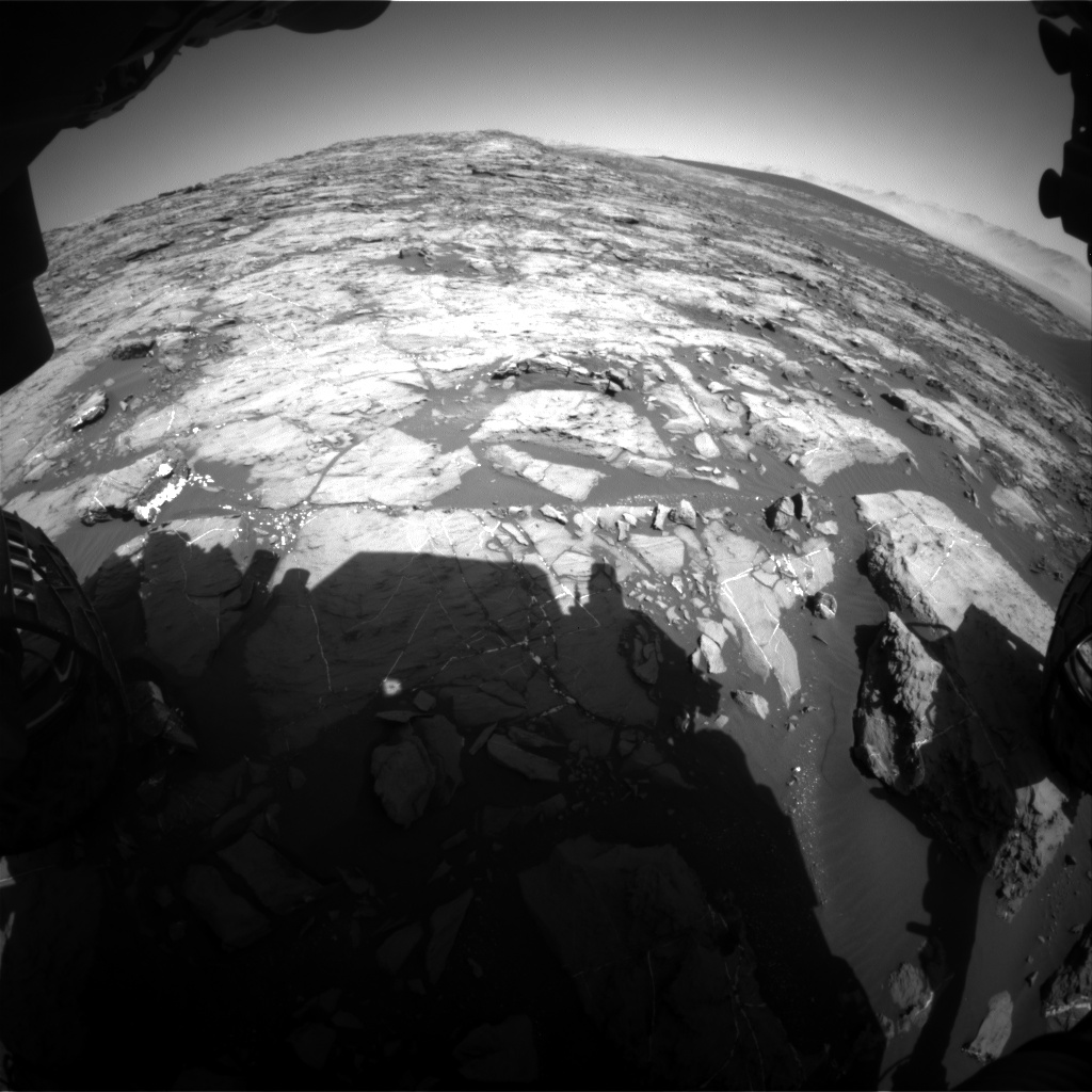 Nasa's Mars rover Curiosity acquired this image using its Front Hazard Avoidance Camera (Front Hazcam) on Sol 1209, at drive 4, site number 52