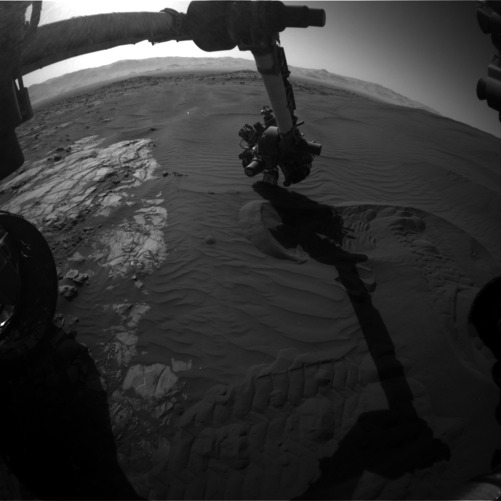 Nasa's Mars rover Curiosity acquired this image using its Front Hazard Avoidance Camera (Front Hazcam) on Sol 1231, at drive 1162, site number 52