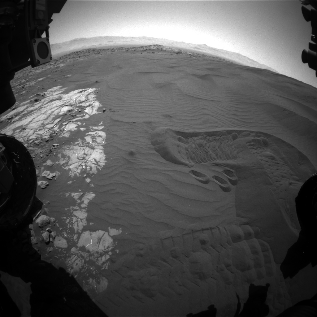 Nasa's Mars rover Curiosity acquired this image using its Front Hazard Avoidance Camera (Front Hazcam) on Sol 1236, at drive 1162, site number 52