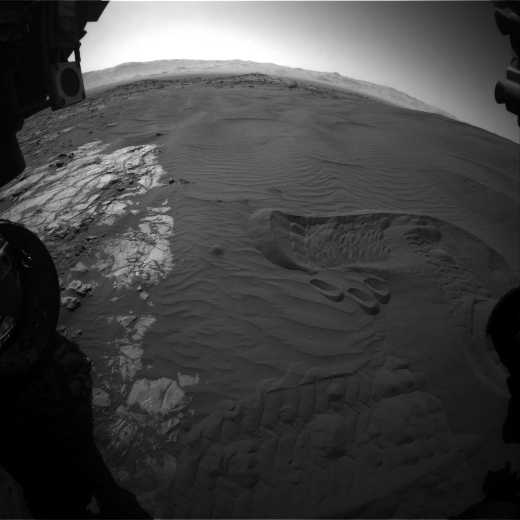 Nasa's Mars rover Curiosity acquired this image using its Front Hazard Avoidance Camera (Front Hazcam) on Sol 1237, at drive 1162, site number 52