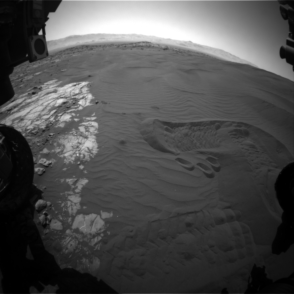 Nasa's Mars rover Curiosity acquired this image using its Front Hazard Avoidance Camera (Front Hazcam) on Sol 1239, at drive 1162, site number 52