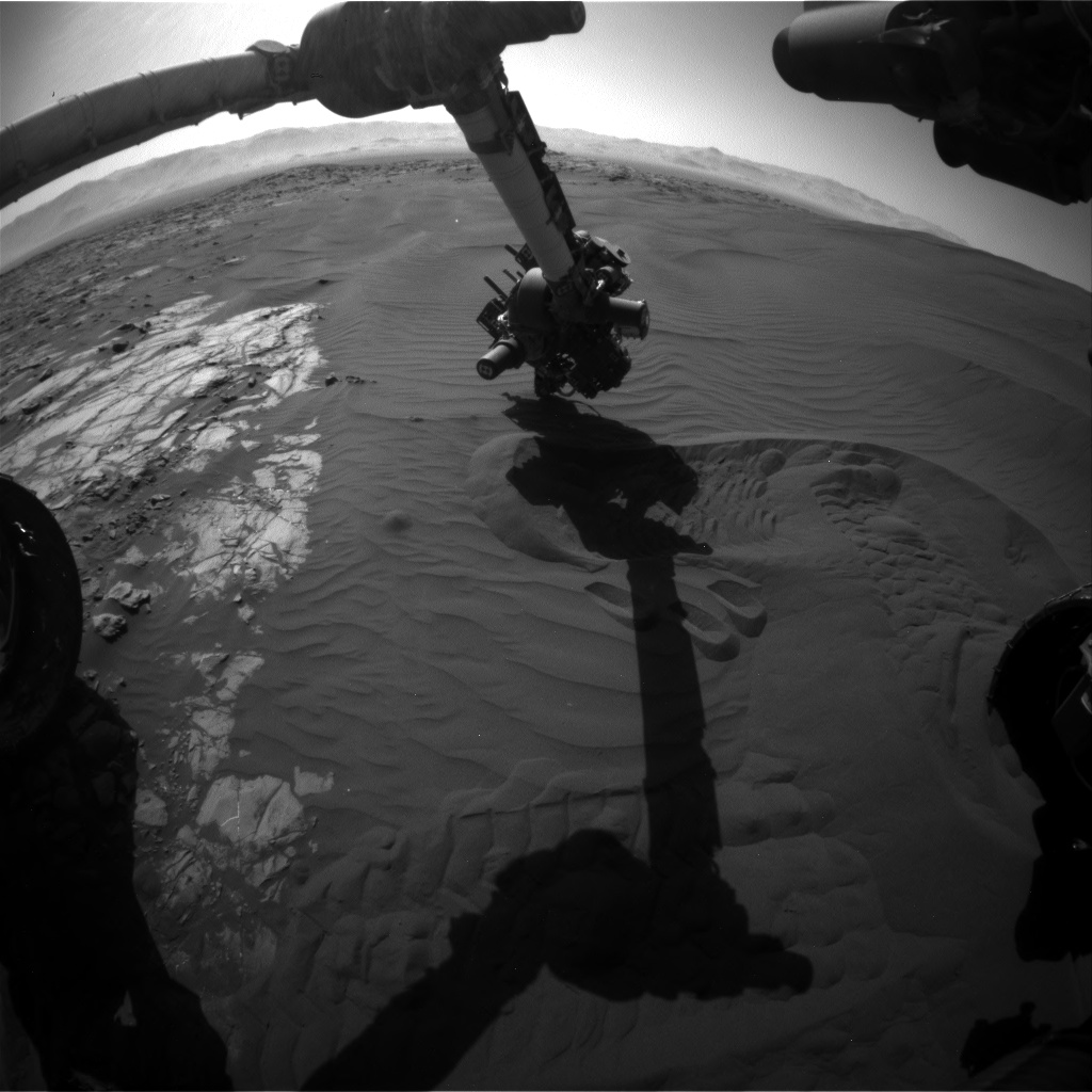 Nasa's Mars rover Curiosity acquired this image using its Front Hazard Avoidance Camera (Front Hazcam) on Sol 1242, at drive 1162, site number 52