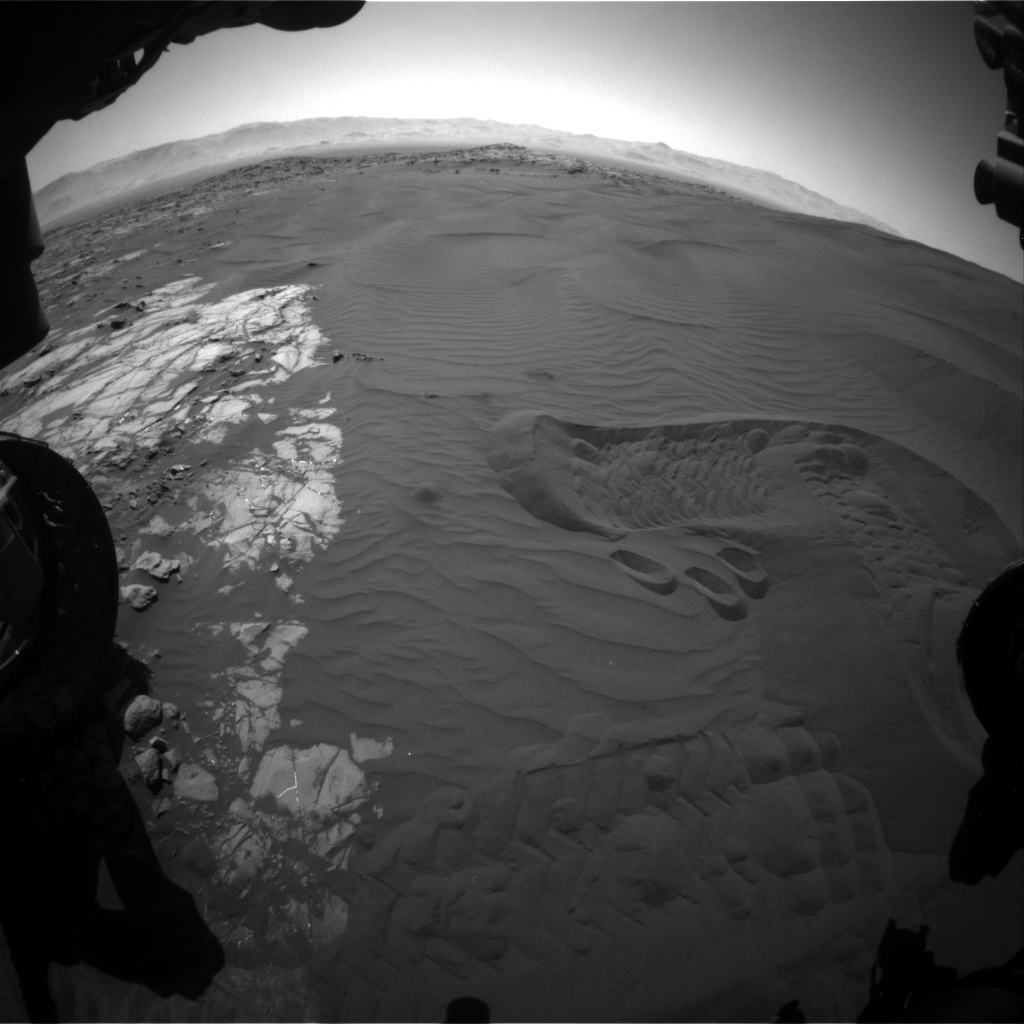 Nasa's Mars rover Curiosity acquired this image using its Front Hazard Avoidance Camera (Front Hazcam) on Sol 1243, at drive 1162, site number 52