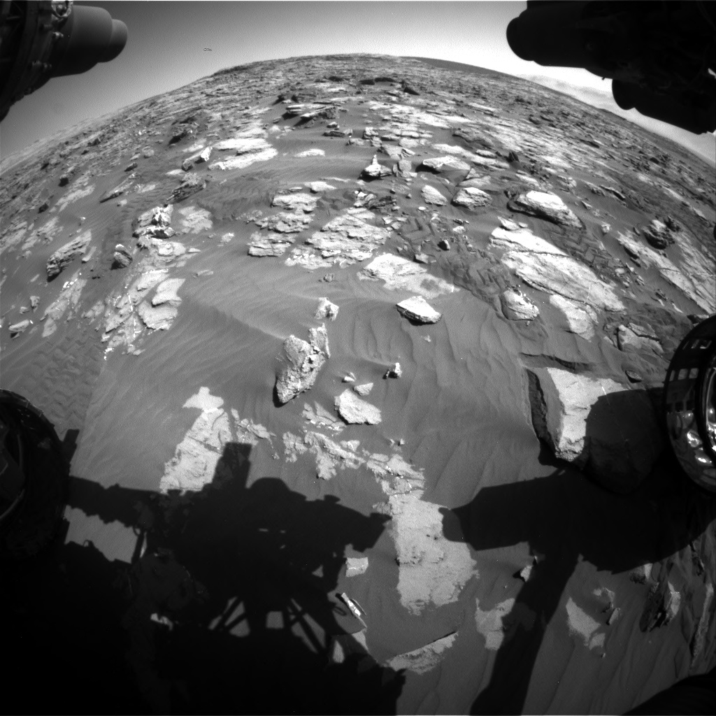 Nasa's Mars rover Curiosity acquired this image using its Front Hazard Avoidance Camera (Front Hazcam) on Sol 1243, at drive 1312, site number 52