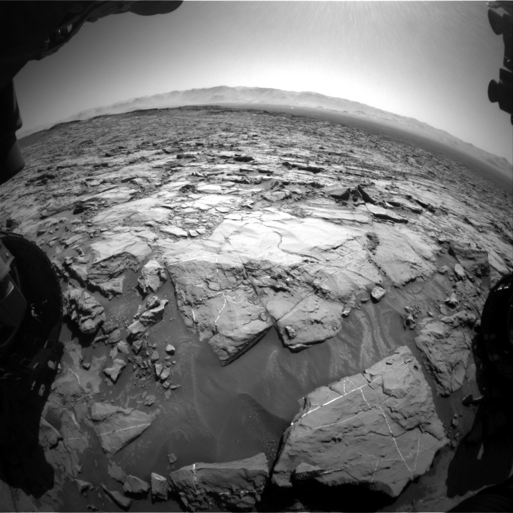 Nasa's Mars rover Curiosity acquired this image using its Front Hazard Avoidance Camera (Front Hazcam) on Sol 1256, at drive 2668, site number 52