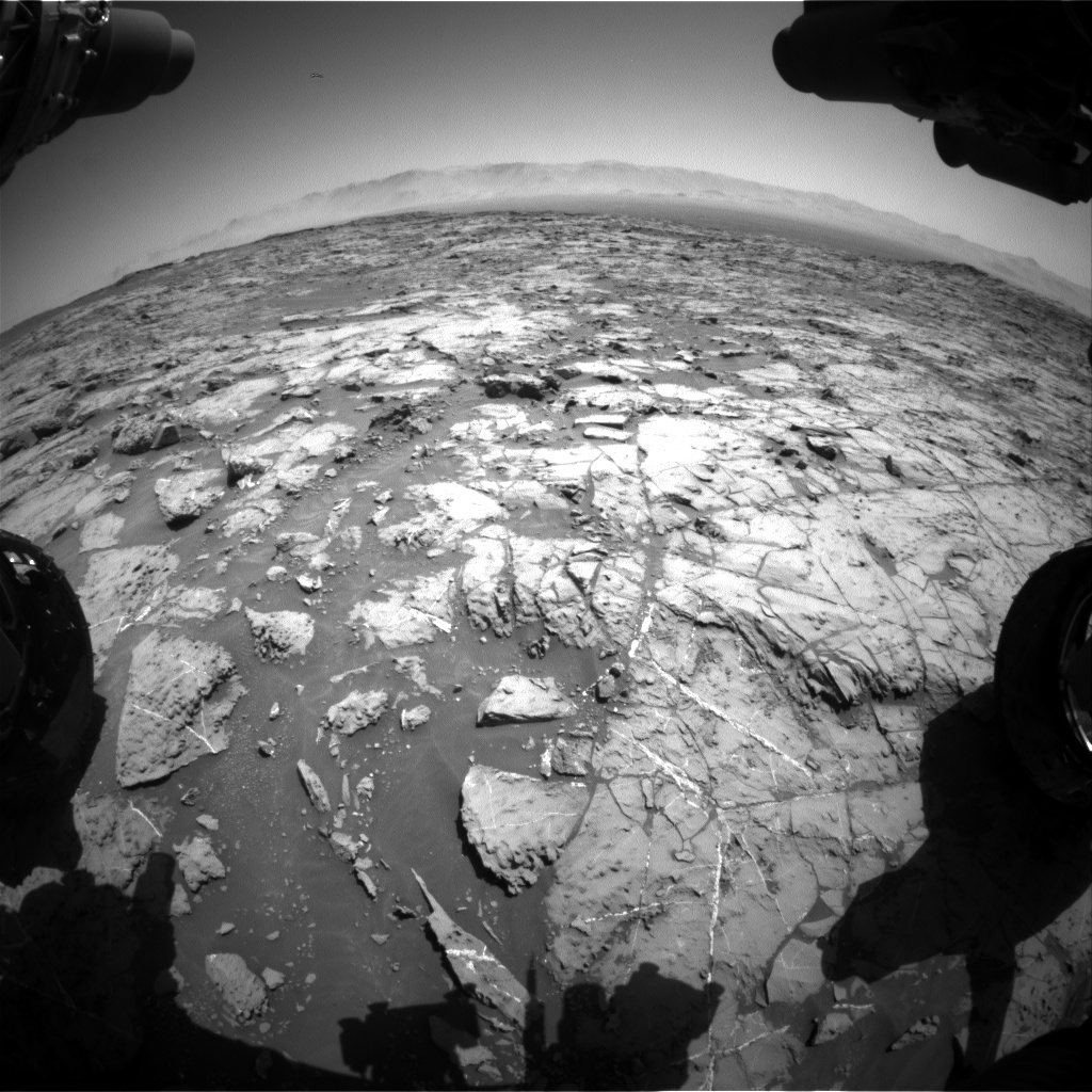 Nasa's Mars rover Curiosity acquired this image using its Front Hazard Avoidance Camera (Front Hazcam) on Sol 1256, at drive 2500, site number 52
