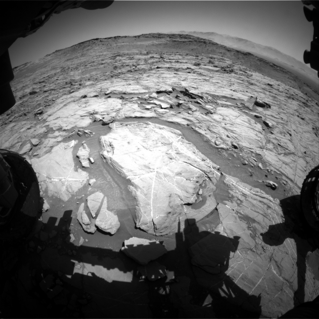 Nasa's Mars rover Curiosity acquired this image using its Front Hazard Avoidance Camera (Front Hazcam) on Sol 1265, at drive 186, site number 53