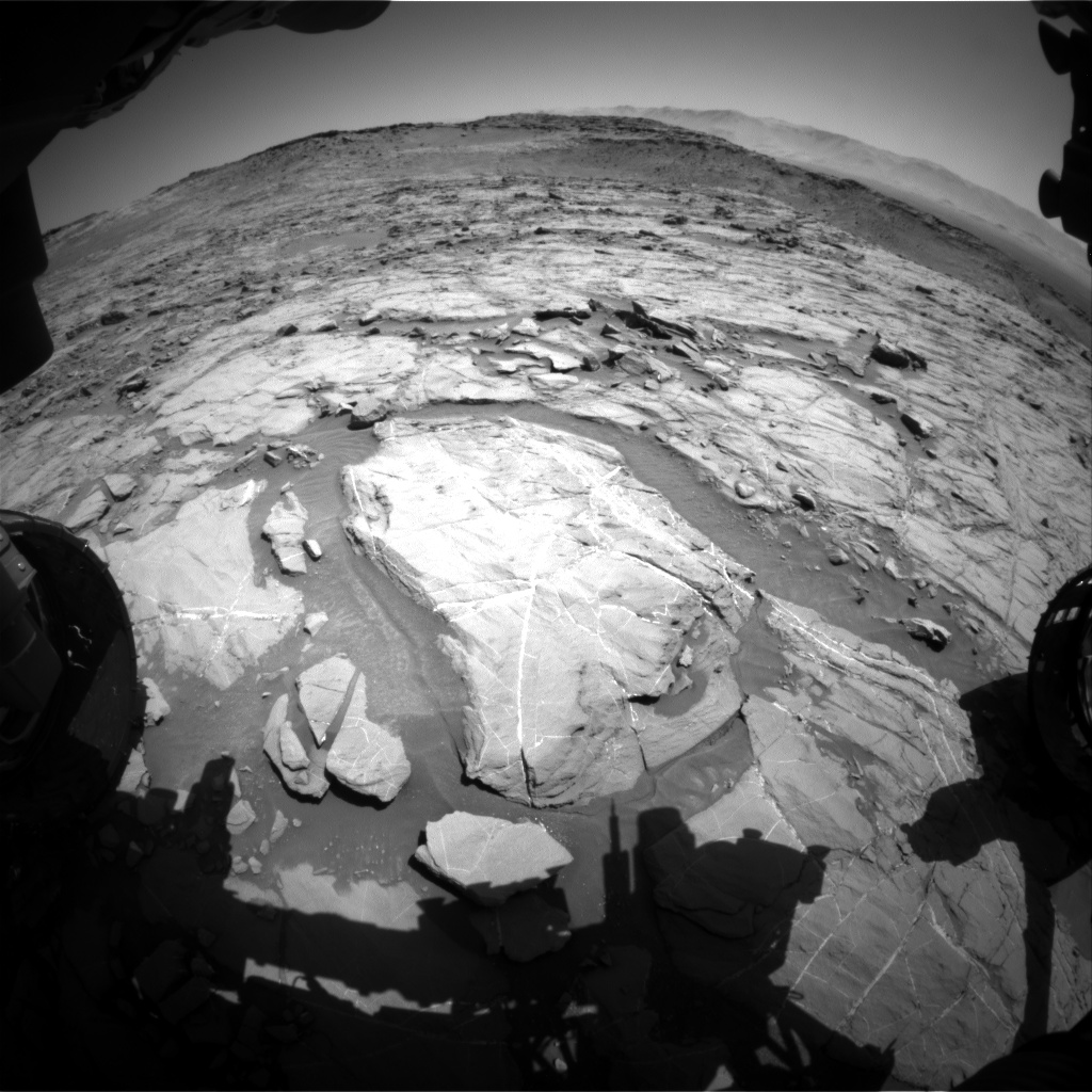 Nasa's Mars rover Curiosity acquired this image using its Front Hazard Avoidance Camera (Front Hazcam) on Sol 1266, at drive 186, site number 53