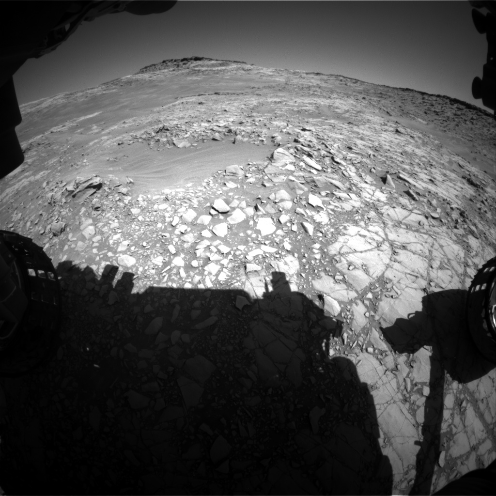 Nasa's Mars rover Curiosity acquired this image using its Front Hazard Avoidance Camera (Front Hazcam) on Sol 1270, at drive 636, site number 53