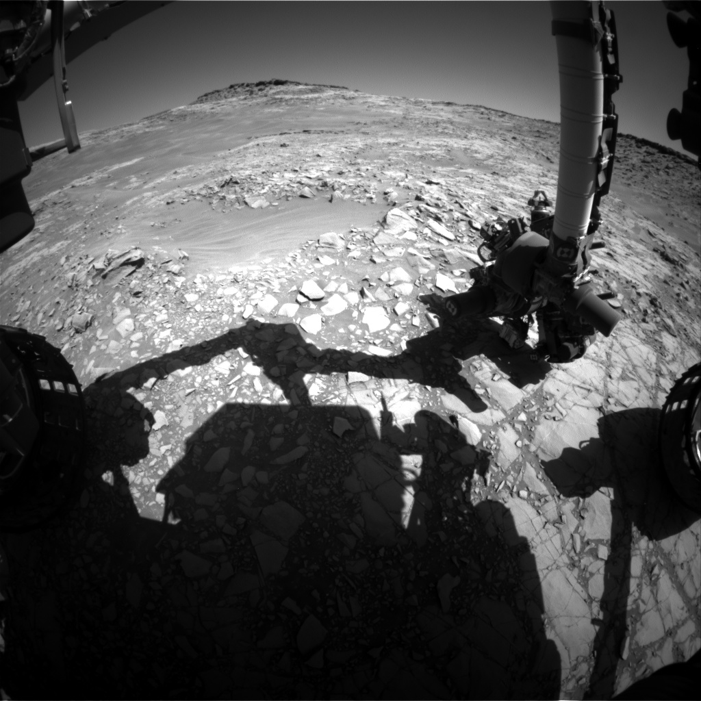 Nasa's Mars rover Curiosity acquired this image using its Front Hazard Avoidance Camera (Front Hazcam) on Sol 1274, at drive 636, site number 53