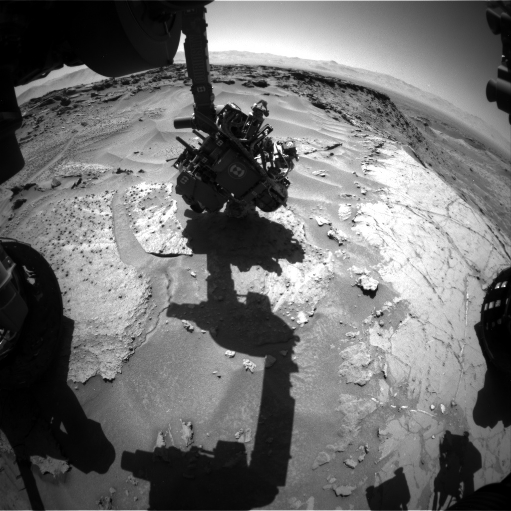 Nasa's Mars rover Curiosity acquired this image using its Front Hazard Avoidance Camera (Front Hazcam) on Sol 1281, at drive 1182, site number 53
