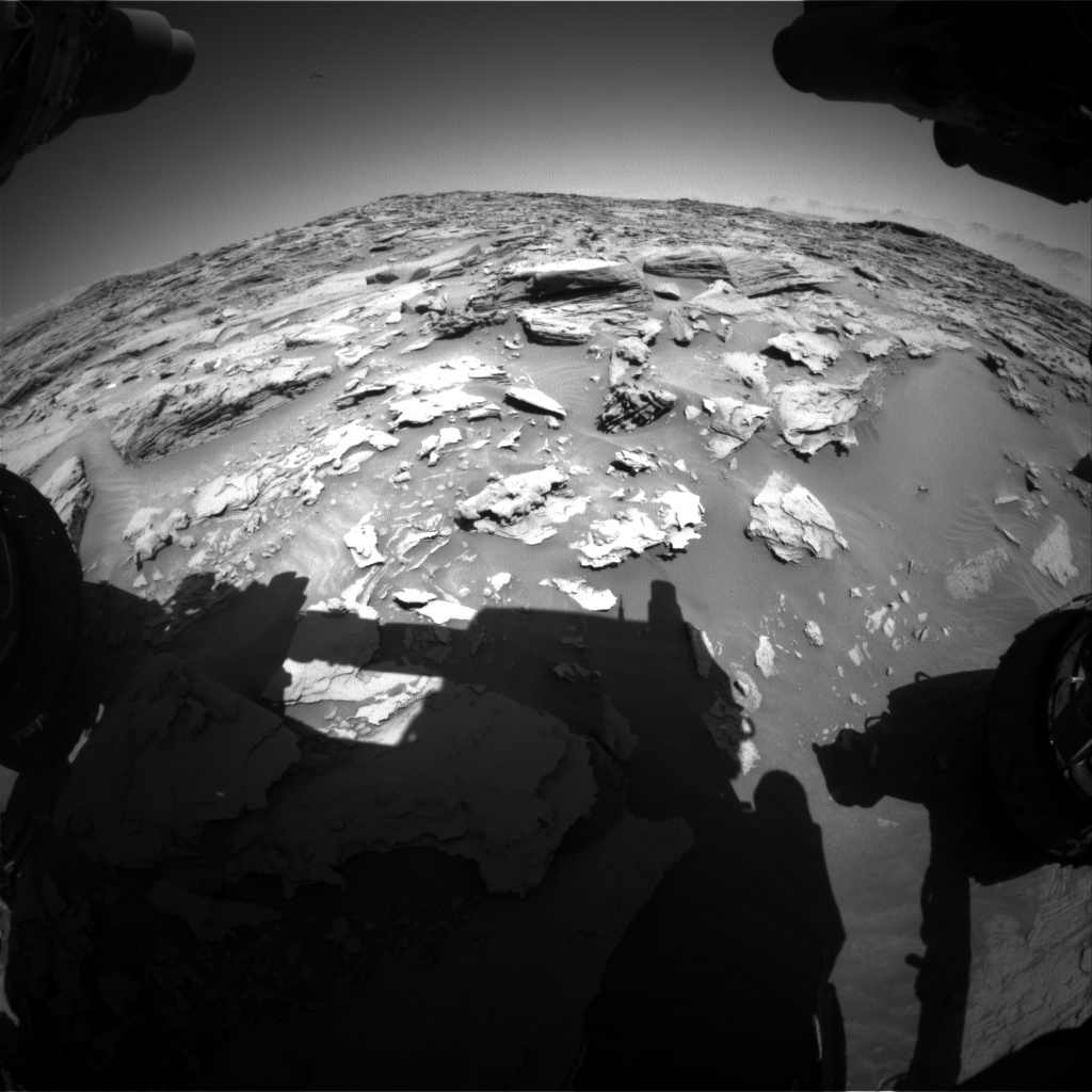 Nasa's Mars rover Curiosity acquired this image using its Front Hazard Avoidance Camera (Front Hazcam) on Sol 1284, at drive 1756, site number 53