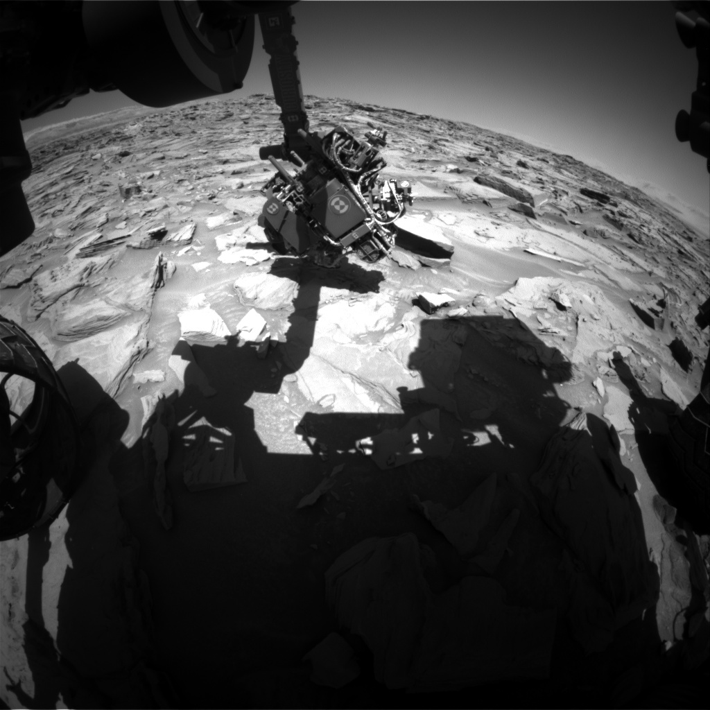 Nasa's Mars rover Curiosity acquired this image using its Front Hazard Avoidance Camera (Front Hazcam) on Sol 1289, at drive 1994, site number 53