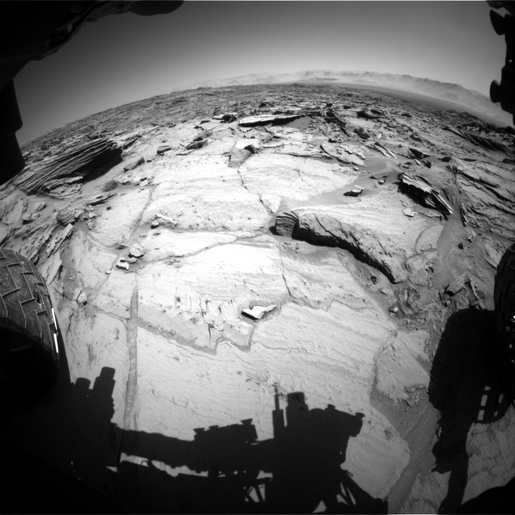 Nasa's Mars rover Curiosity acquired this image using its Front Hazard Avoidance Camera (Front Hazcam) on Sol 1292, at drive 2394, site number 53