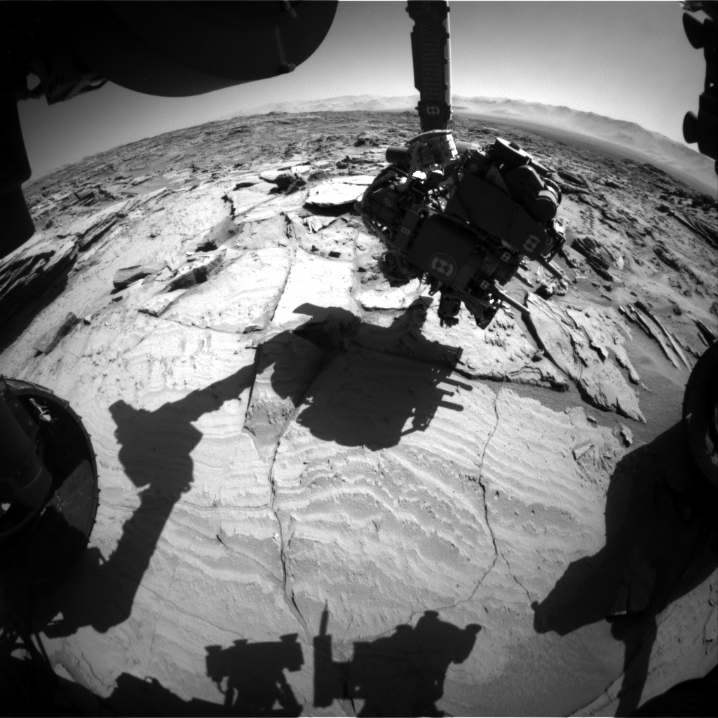 Nasa's Mars rover Curiosity acquired this image using its Front Hazard Avoidance Camera (Front Hazcam) on Sol 1293, at drive 2406, site number 53
