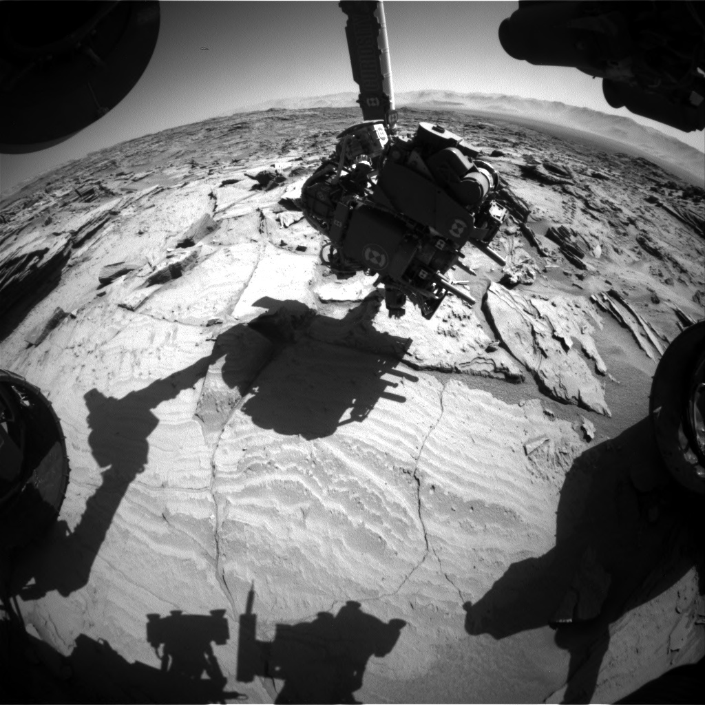 Nasa's Mars rover Curiosity acquired this image using its Front Hazard Avoidance Camera (Front Hazcam) on Sol 1293, at drive 2406, site number 53