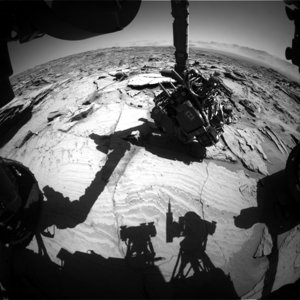 Nasa's Mars rover Curiosity acquired this image using its Front Hazard Avoidance Camera (Front Hazcam) on Sol 1294, at drive 2406, site number 53