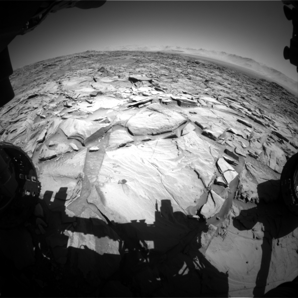 Nasa's Mars rover Curiosity acquired this image using its Front Hazard Avoidance Camera (Front Hazcam) on Sol 1295, at drive 2578, site number 53