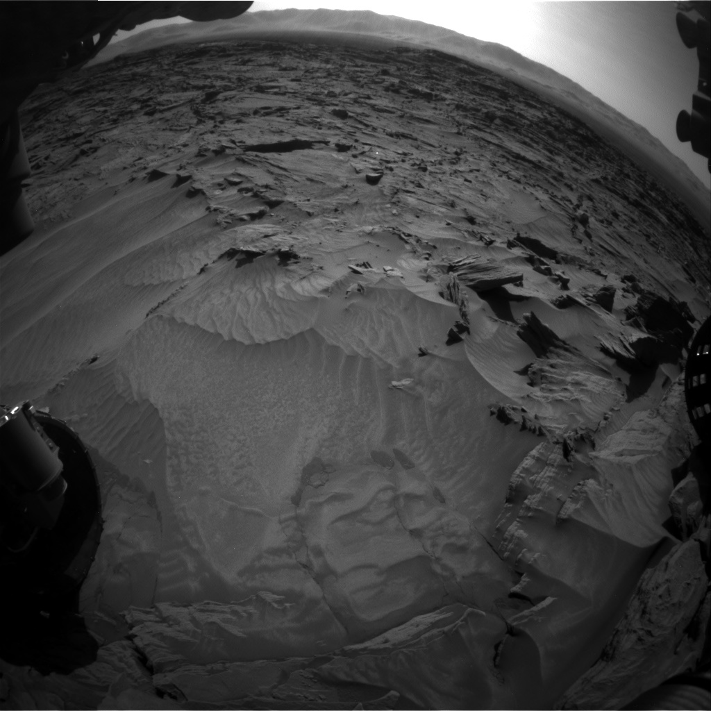 Nasa's Mars rover Curiosity acquired this image using its Front Hazard Avoidance Camera (Front Hazcam) on Sol 1296, at drive 2644, site number 53