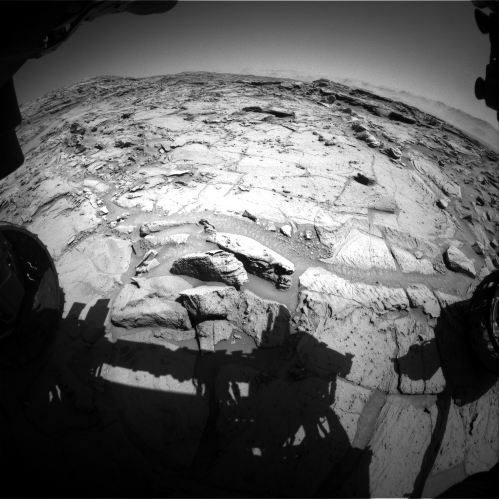 Nasa's Mars rover Curiosity acquired this image using its Front Hazard Avoidance Camera (Front Hazcam) on Sol 1299, at drive 2980, site number 53