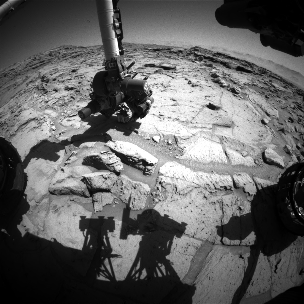 Nasa's Mars rover Curiosity acquired this image using its Front Hazard Avoidance Camera (Front Hazcam) on Sol 1301, at drive 2980, site number 53