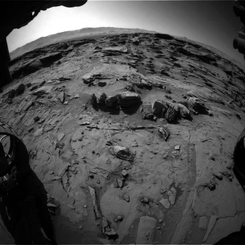 Nasa's Mars rover Curiosity acquired this image using its Front Hazard Avoidance Camera (Front Hazcam) on Sol 1302, at drive 0, site number 54