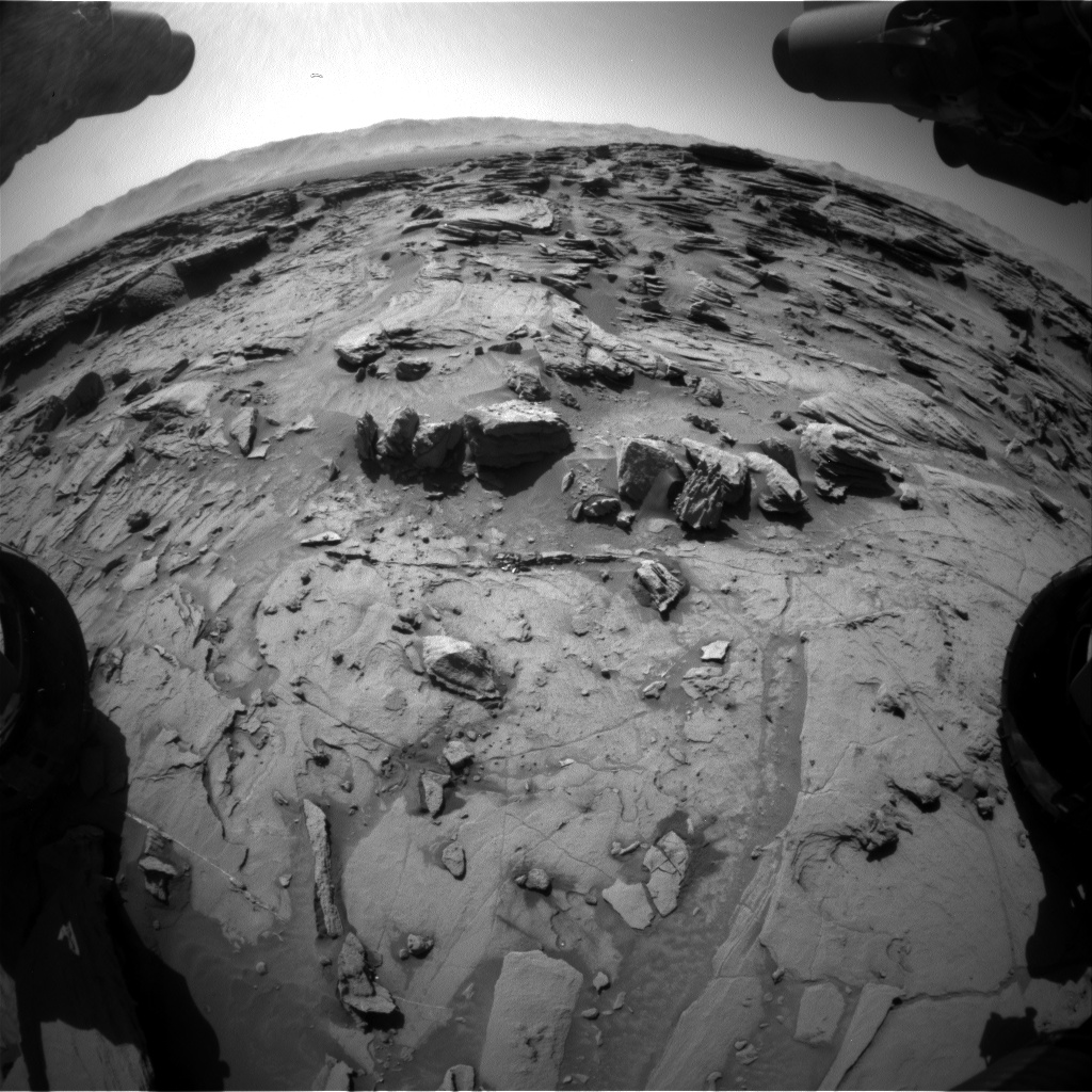 Nasa's Mars rover Curiosity acquired this image using its Front Hazard Avoidance Camera (Front Hazcam) on Sol 1305, at drive 10, site number 54