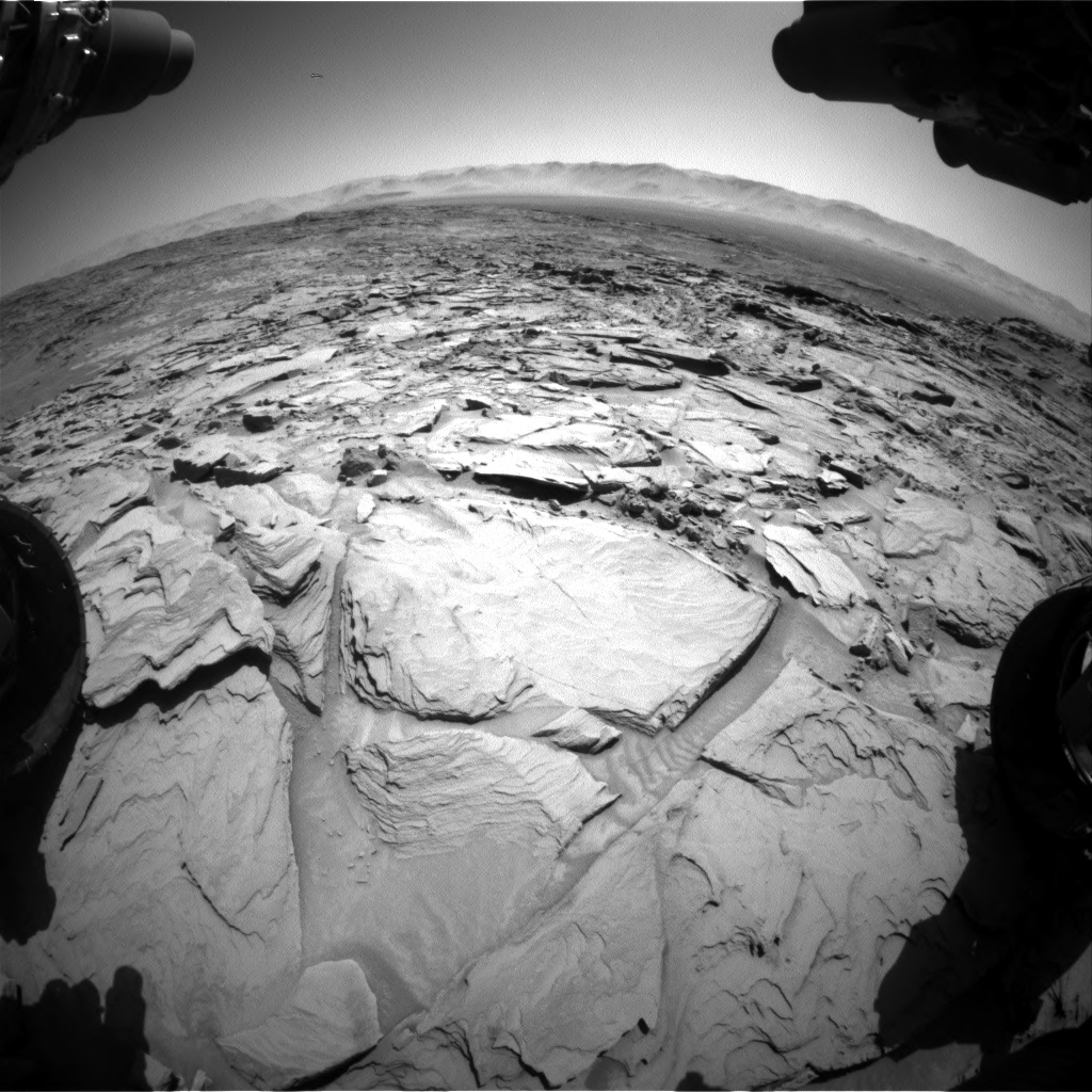 Nasa's Mars rover Curiosity acquired this image using its Front Hazard Avoidance Camera (Front Hazcam) on Sol 1309, at drive 88, site number 54