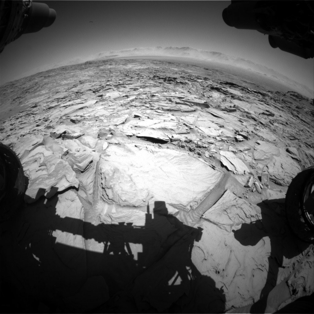 Nasa's Mars rover Curiosity acquired this image using its Front Hazard Avoidance Camera (Front Hazcam) on Sol 1310, at drive 88, site number 54