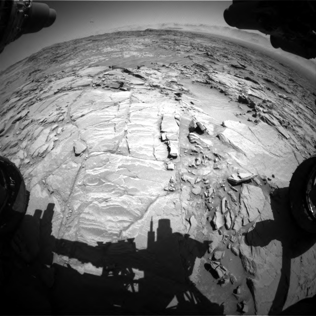 Nasa's Mars rover Curiosity acquired this image using its Front Hazard Avoidance Camera (Front Hazcam) on Sol 1310, at drive 238, site number 54