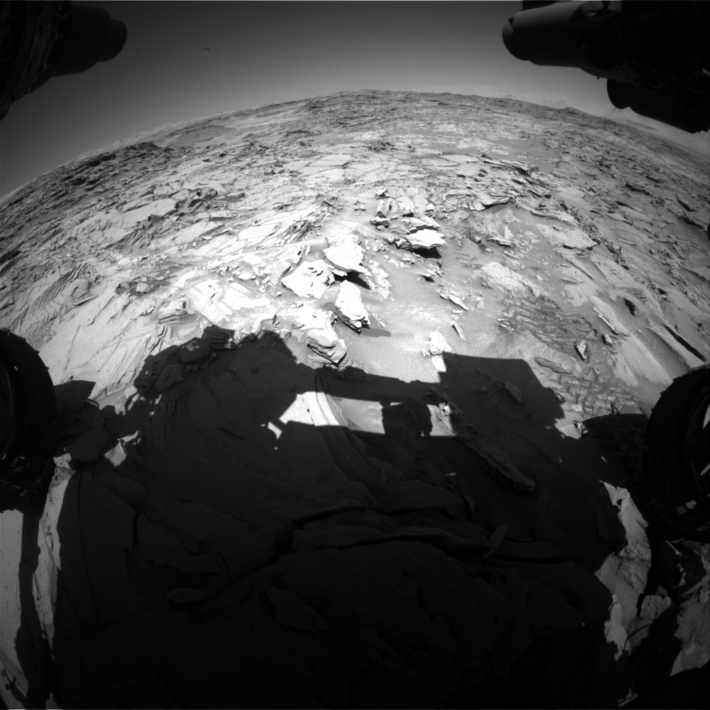 Nasa's Mars rover Curiosity acquired this image using its Front Hazard Avoidance Camera (Front Hazcam) on Sol 1312, at drive 388, site number 54