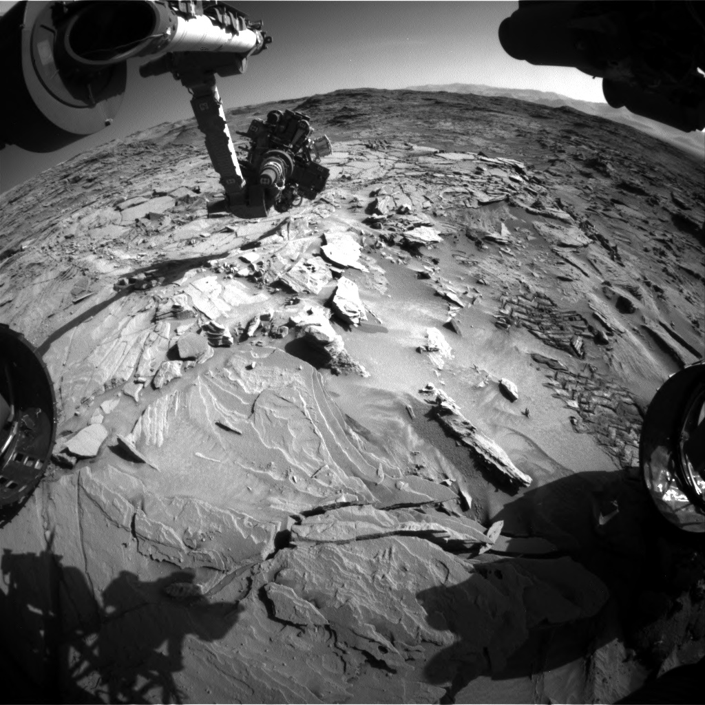 Nasa's Mars rover Curiosity acquired this image using its Front Hazard Avoidance Camera (Front Hazcam) on Sol 1313, at drive 388, site number 54