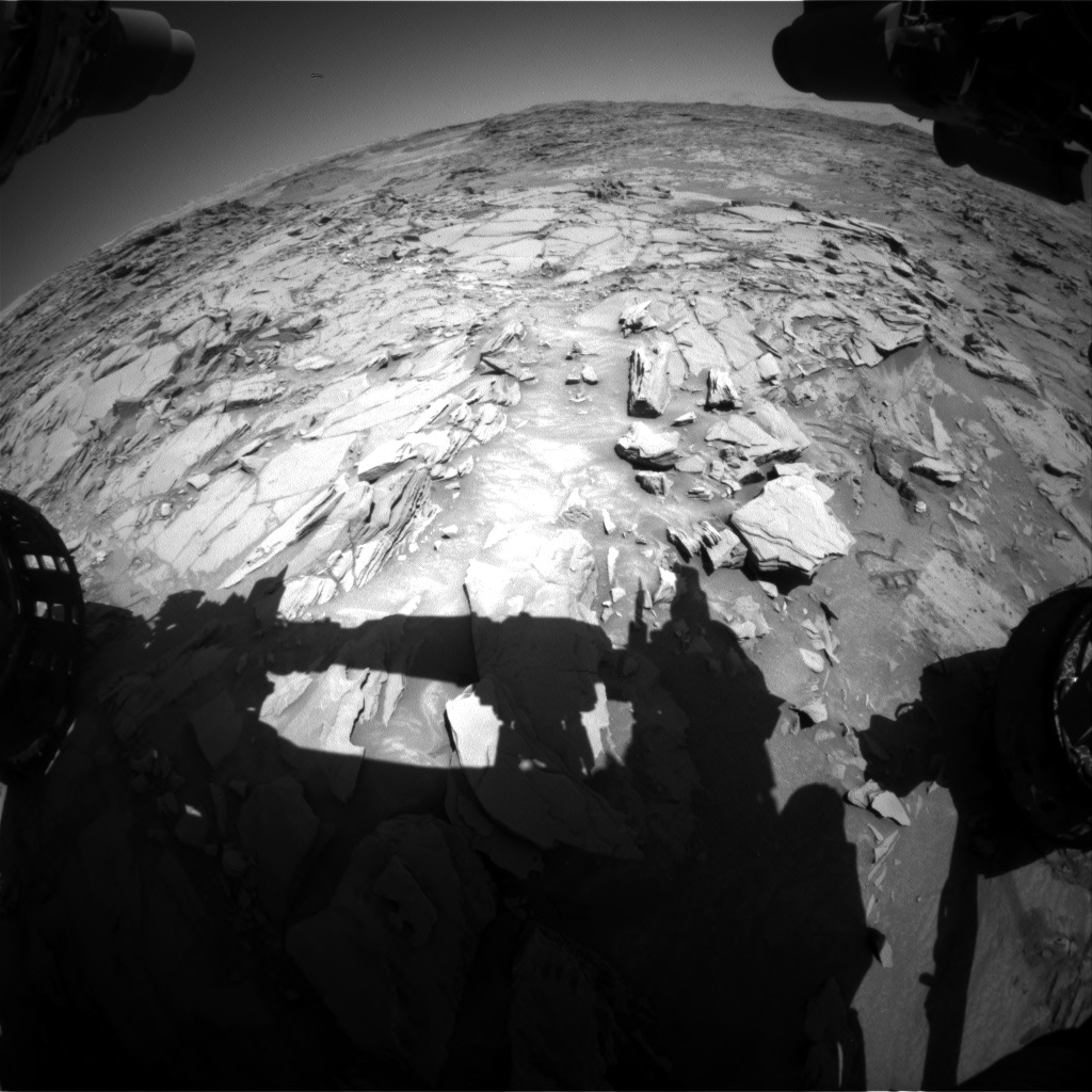 Nasa's Mars rover Curiosity acquired this image using its Front Hazard Avoidance Camera (Front Hazcam) on Sol 1315, at drive 412, site number 54