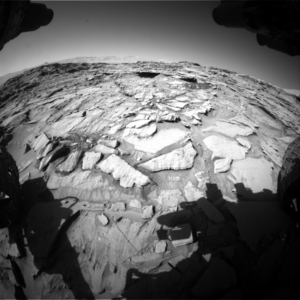 Nasa's Mars rover Curiosity acquired this image using its Front Hazard Avoidance Camera (Front Hazcam) on Sol 1316, at drive 622, site number 54