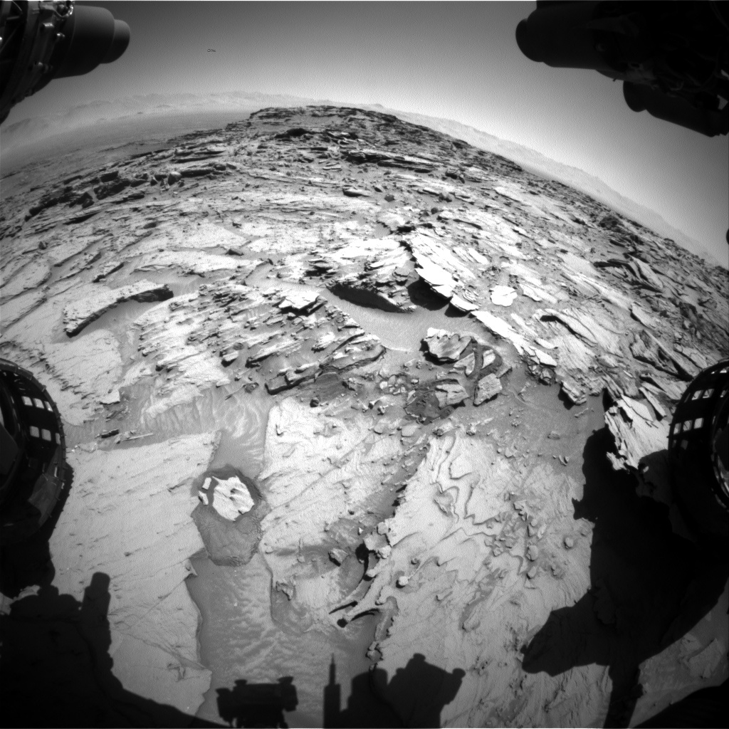 Nasa's Mars rover Curiosity acquired this image using its Front Hazard Avoidance Camera (Front Hazcam) on Sol 1317, at drive 668, site number 54